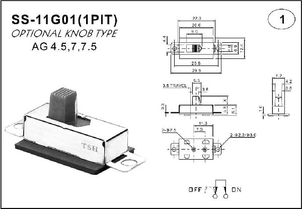 Straight handle toggle switch