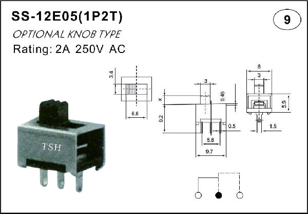 Straight handle toggle switch