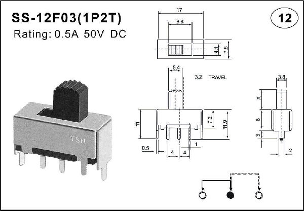 Straight handle toggle switch