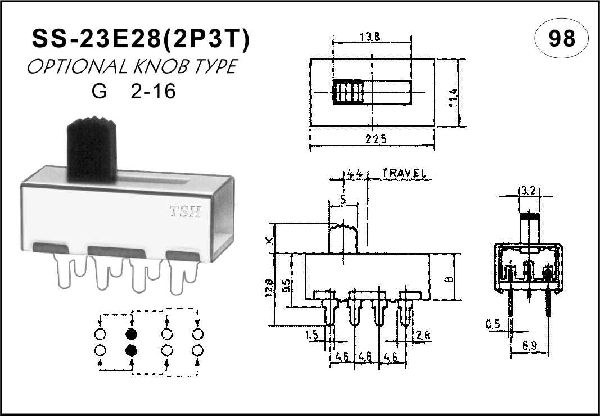 Straight handle toggle switch